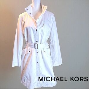 MICHAEL Michael Kors White Beltrc Trench Medium Coat